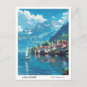Blauer Himmel im Vierwaldstättersee - Schweiz Postkarte (Vorderseite)