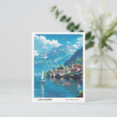 Blauer Himmel im Vierwaldstättersee - Schweiz Postkarte (Stehend Vorderseite)