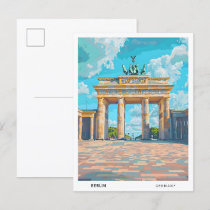 Blauer Himmel in Berlin Deutschland Vintage Reise Postkarte