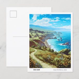 Blauer Himmel in Big Sur Kalifornien USA Vintage R Postkarte