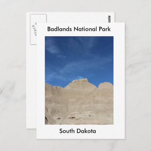 Blauer Himmel in den Badlands Postkarte (Vorne/Hinten)