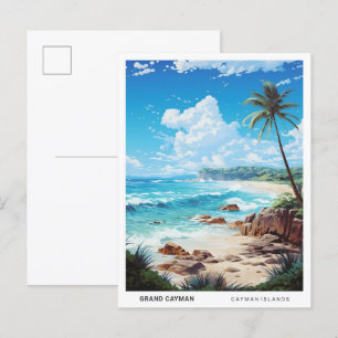 Blauer Himmel in Grand Caymans Vintage Reise Postkarte