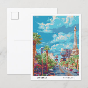 Blauer Himmel in Las Vegas Nevada USA Vintage Reis Postkarte