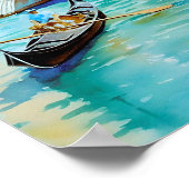 Blauer Himmel in Venedig Italien Vintage Travel Poster (Ecke)