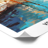 Blauer Himmel in Venedig Italien Vintage Travel Poster (Ecke)