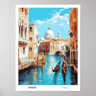 Blauer Himmel in Venedig Italien Vintage Travel Poster
