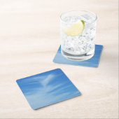 Blauer Himmel mit Abstrakten Wolken-Foto Rechteckiger Pappuntersetzer (Vor Ort)