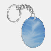 Blauer Himmel mit Abstrakten Wolken-Foto Schlüsselanhänger (Vorderseite links)