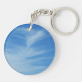 Blauer Himmel mit Abstrakten Wolken-Foto Schlüsselanhänger (Rückseite)