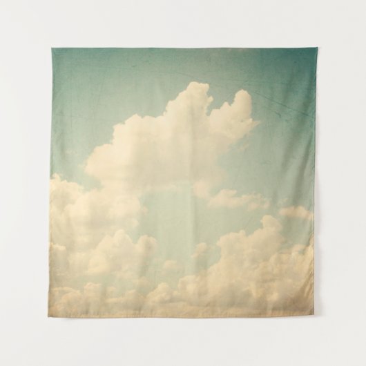 Blauer Himmel mit etwas weißem Puffsack, wolkig, V Wandteppich (Vorderseite)