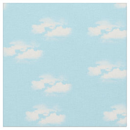 Blauer Himmel mit flauschigen Wolken Stoff