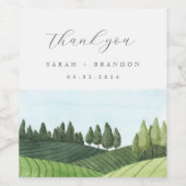 Blauer Himmel mit rechteckigem Hochzeitsaufkleber Weinetikett (Einzelnes Label)