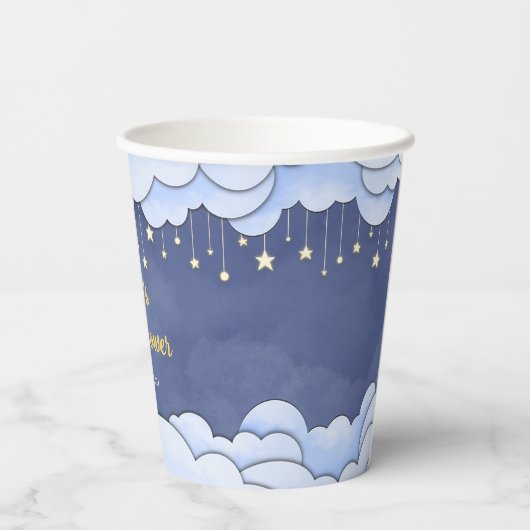 Blauer Himmel mit Stars - Pappbecher (Rückseite)