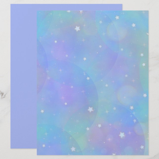 Blauer Himmel mit Sternen und Wolken (Vorne/Hinten)