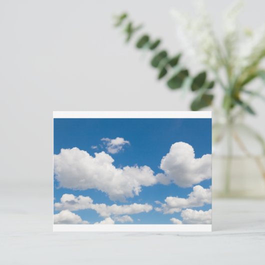 Blauer Himmel mit weißen Wolken Postkarte (Stehend Vorderseite)