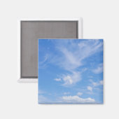 Blauer Himmel mit wispy Wolken Magnet (Vorderseite/Rückseite)