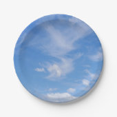 Blauer Himmel mit wispy Wolken Pappteller (Vorderseite)