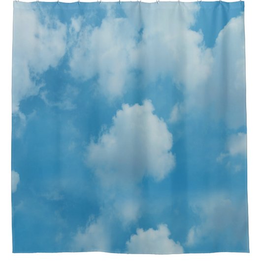 Blauer Himmel mit Wolken Duschvorhang (Vorderseite)