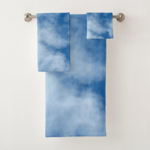 Blauer Himmel mit Wolken-Foto Badhandtuch Set