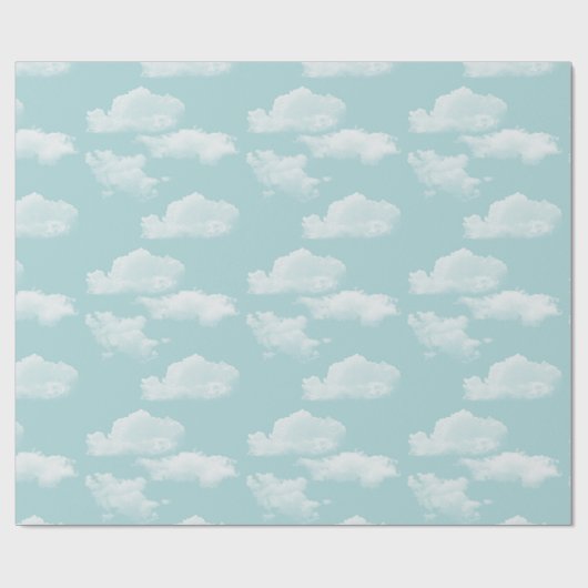 Blauer Himmel mit Wolken Geschenkpapier (Flach)