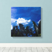 Blauer Himmel mit Wolken Leinwanddruck (Insitu (Holzboden))