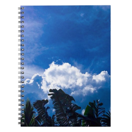Blauer Himmel mit Wolken Notizblock (Vorderseite)