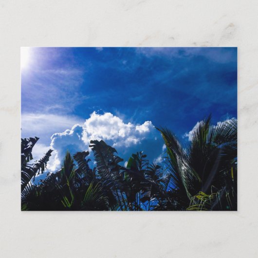 Blauer Himmel mit Wolken Postkarte (Vorderseite)