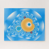 Blauer Himmel mit Wolken und Peach Puzzle (Horizontal)