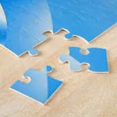 Blauer Himmel mit Wolken und Peach Puzzle (Seite)