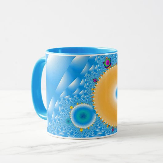 Blauer Himmel mit Wolken und Peach Tasse (Vorderseite Links)