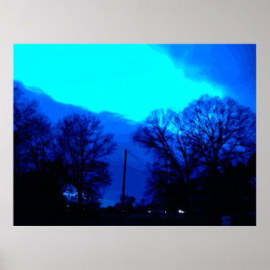 Blauer Himmel nachts Poster