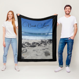 Blauer Himmel Ozean Lava Felsen Strand Liebhaber Fleecedecke
