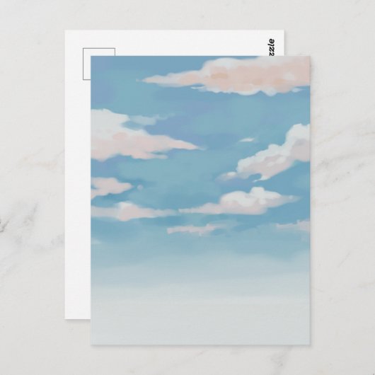 Blauer Himmel Postkarte (Vorne/Hinten)