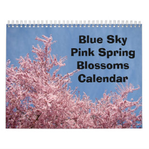 Blauer Himmel Rosa Frühling Kalender Natur Bäume B