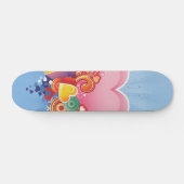 Blauer Himmel-Rosa-Herz Skateboard (Horizontal)