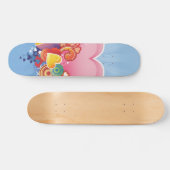 Blauer Himmel-Rosa-Herz Skateboard (Horizontal)