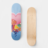 Blauer Himmel-Rosa-Herz Skateboard (Vorderseite)