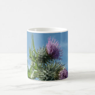 Blauer Himmel-schottische Distel-Kaffee-Tasse Kaffeetasse