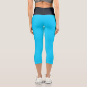 Blauer Himmel Schwarzer Waisted Yoga Capris (Rückseite)