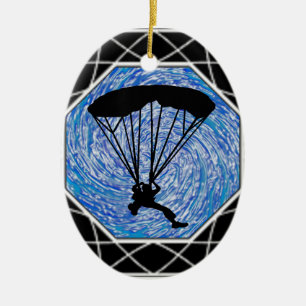 BLAUER HIMMEL SKYDIVING KERAMIK ORNAMENT