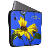 Blauer Himmel, Sonnenblumen N Bienen Laptop-Sieb Laptopschutzhülle (Vorne Rechts)