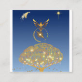 Blauer Himmel: Sterne, ein Vogel und sein goldener Telefonnummerkarte (Vorderseite)