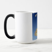 Blauer Himmel: Sterne, ein Vogel und sein goldener Verwandlungstasse (Links)