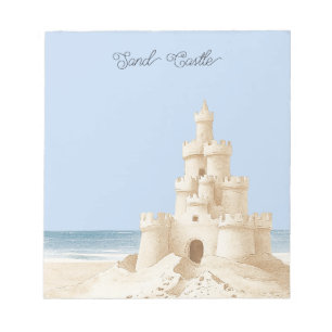 Blauer Himmel Strand Creme Sandburg Notizblock