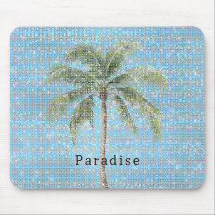 Blauer Himmel Tropische Palme Funkeln  Mousepad