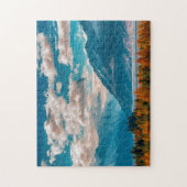 Blauer Himmel über Berge Jigsaw Puzzle (Vertikal)