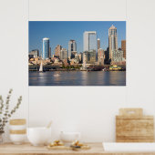 Blauer Himmel über der Küste von Elliott Bay Poster (Küche)