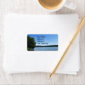 Blauer Himmel über Otisco Label Adressaufkleber (Insitu)