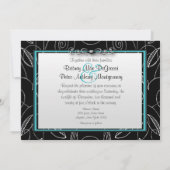 Blauer Himmel und Blauer Pool Vögel Hochzeiten Ein Einladung (Rückseite)