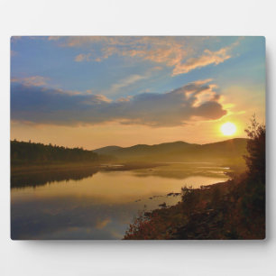 Blauer Himmel und goldener Sonnenaufgang - Crossro Fotoplatte